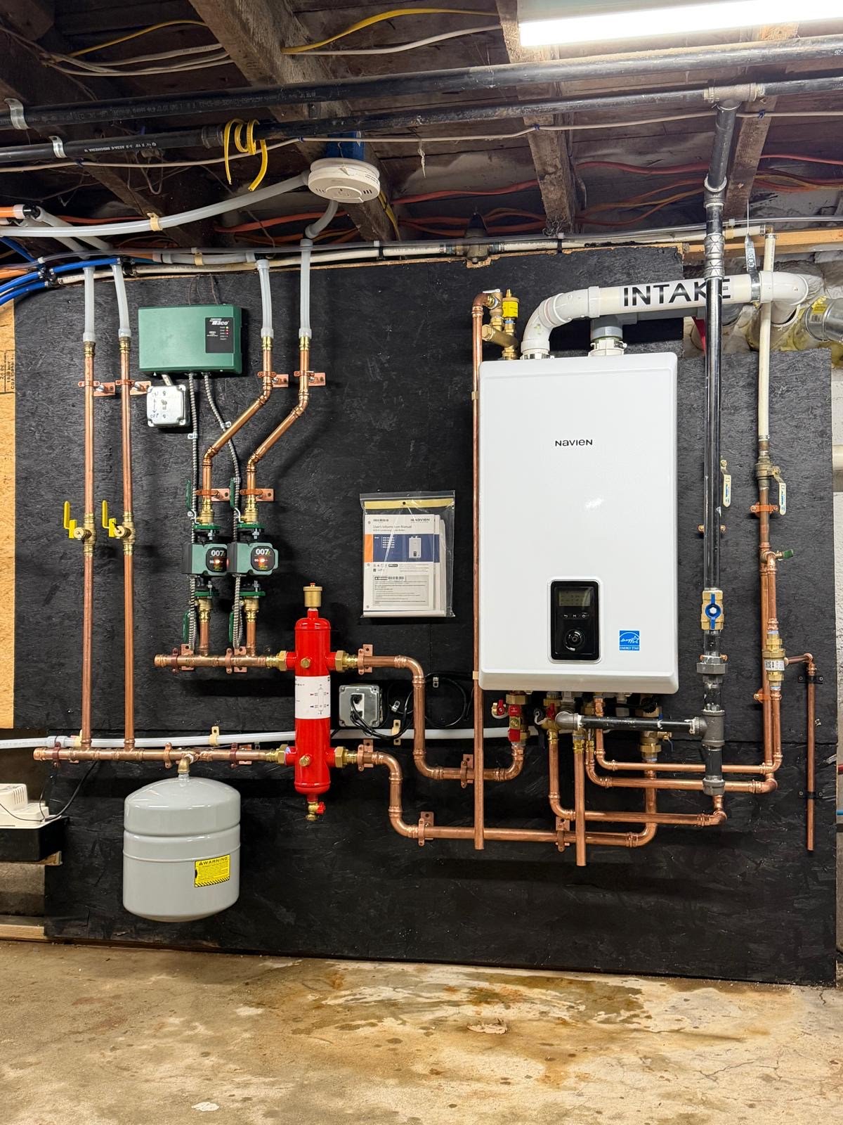 Navien boiler installation with zone valves