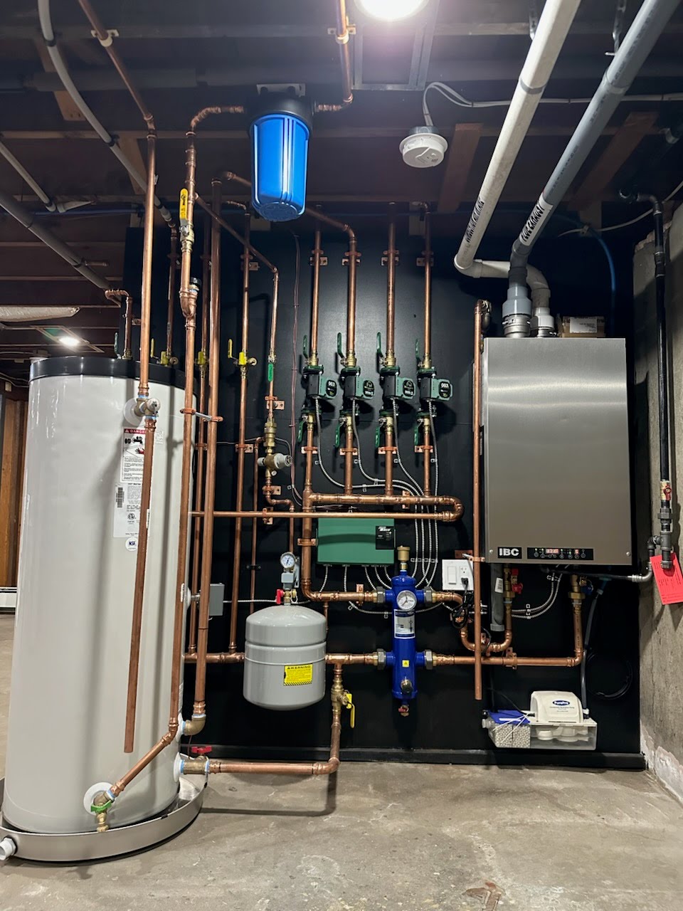 IBC boiler with water heater installation